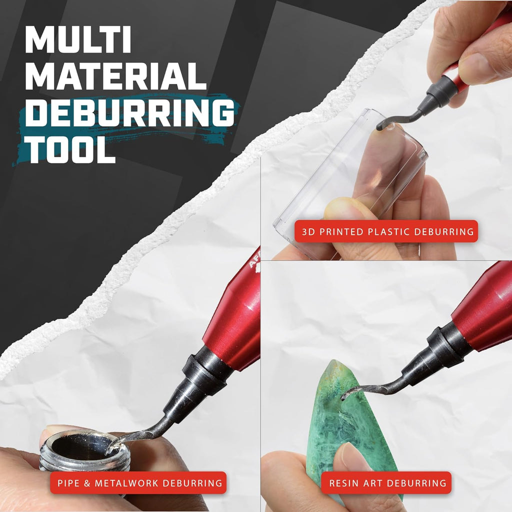 AFA Tooling Extendable Deburring Tool Kit – 15 HSS Blades For Long Reach Edge Cleaning