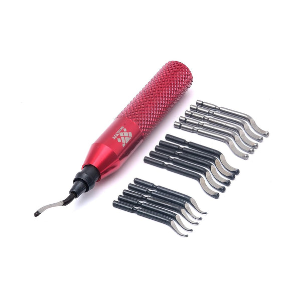 Deburring Tool with 15 Extra High Speed Steel Swivel Blades