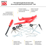 infographic with full radio removal tool kit and highlighted features