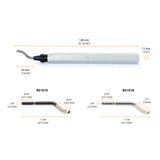 Deburring tool with blade on graphic including sizing