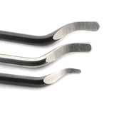 up close shot of demurring tool heads for size