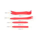 4-piece panel removal tools flat lay with dimensions