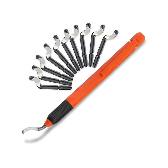 Deburring Tool with 10 Extra High Speed Steel Swivel Blades