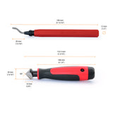 infographic featuring measurements of deburring tool and countersink reamer